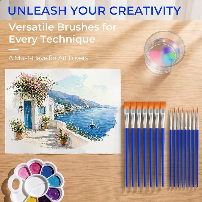 Smallbudi 168 PCS Small Paint Brushes Bulk for Kids Classroom