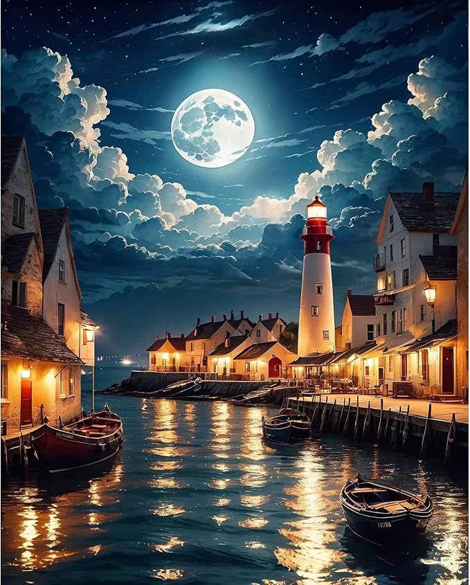 PRASIO Paint by Numbers Kit for Adults Beginner, Landscape Adult Paint by Number Kits on Canvas, DIY Acrylic Watercolor Oil Paint by Number for Adults for Home Decor Gift 16x20 Inch