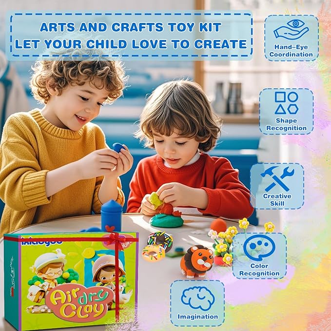 Ixiaoyoo Air Dry Clay, 92 Colors Foam Modeling Clay for School Projects