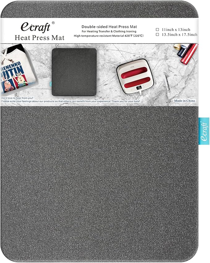Heat Press Mat for Cricut Easypress: Ecraft 13" x 17" Double-Sided Heating Ironing Mats for Craft Insulation Transfer HTV Vinyl