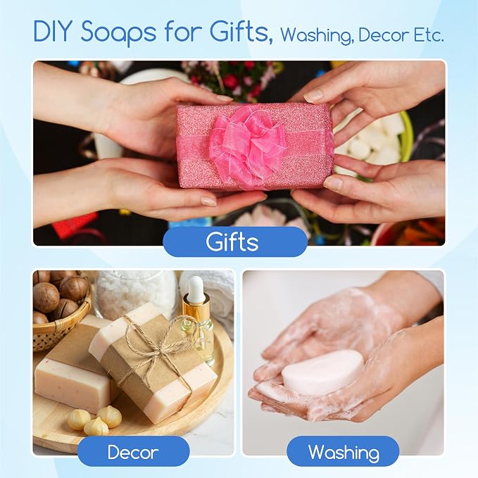 VUSIBA Deluxe Soap Making Supplies Kit with 100+ PCS Supplies for Adults | All in One Soap Kit, Electric Hot Plate, 4.4 lbs Soap Base, 8 Fragrance Oils, 8 Dyes, Soap Packing Supplies