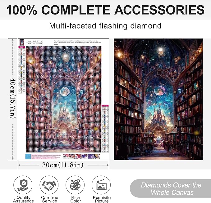 6 Pack Diamond Art Kits for Adults, Diamond Painting Kits for Beginner | Fantasy Diamond Dots Full Drill Crafts for Gem Art Dot Art for Adults Home Wall Decor for Teens Boys Girls 5D DIY 12x16 inch