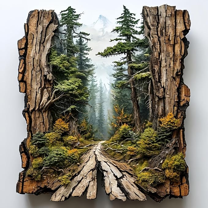Forest Landscape Diamond Art Kits,5D Diamond Painting for Adult Beginners | DIY Full Drill Round Gem Painting Art for Adults，Home Wall Decor 13.78x13.78 Inch