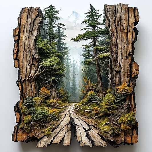Forest Landscape Diamond Art Kits,5D Diamond Painting for Adult Beginners | DIY Full Drill Round Gem Painting Art for Adults，Home Wall Decor 13.78x13.78 Inch
