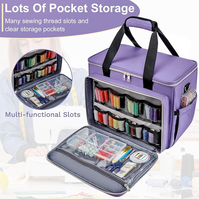 Anitor Sewing Machine Carrying Case with Removable Bottom Padding