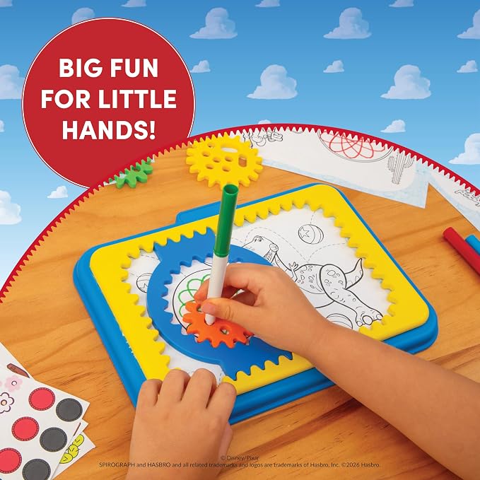Spirograph Disney Jr. Toddler Arts and Crafts, Drawing Art Kit, Toddler Activities, Drawing Pad, Jumbo Gears, Washable Markers, Unleash Your Child Inner Artist, Ages 3+ | oddler Activities, Drawing Pad, Jumbo Gears, Washable Markers, Art Supplies, Draw...