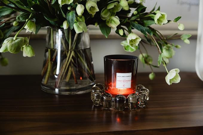 Alice Lane Home Collection Original Amber Glass Small Bubble Candle Dish | Votive and Candle Plate, Diffuser Base, Wax Catcher, Decorative Tray, Jewelry Catchall, Decorative Tabletop Accent