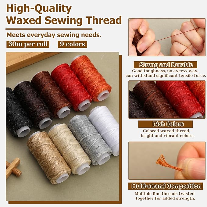 74 PCS Leather Sewing Kit Heavy Duty Sewing Kit Upholstery Repair Kit