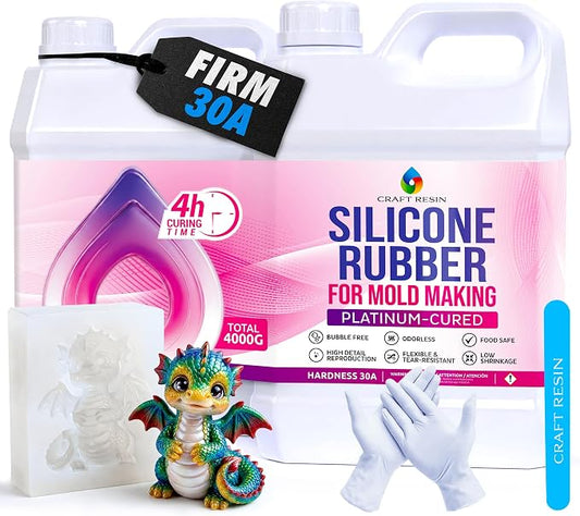 Craft Resin Fast-Curing Firm Silicone Mold Making Kit, Shore 30A – 1 Gallon