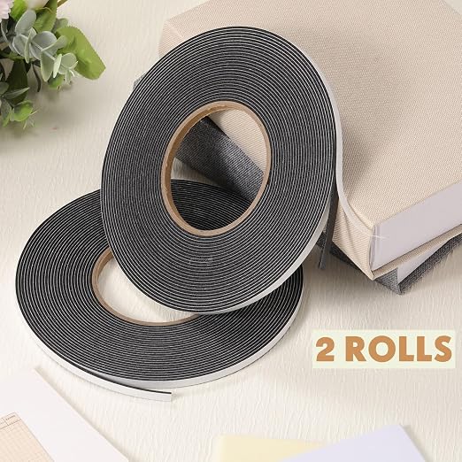 Tatuo 2 Rolls Double Sided Foam Tape for Mounting,1/4 Inch by 33 Feet,Black