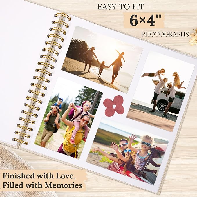 12"x12" Scrapbook Photo Album Linen Cover 40 Sheets 80 Pages White Paper | Black Hardcover Kraft White Pages Memory Book, for Travel Wedding Guest Book Christmas Baby Shower Fits 4x6 & Instant Photos