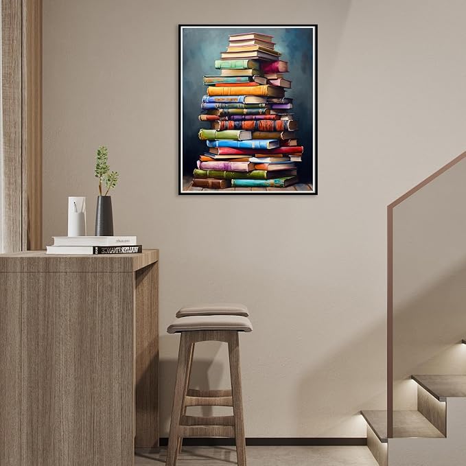 Ausanrl Paint by Numbers Framed Canvas with Wooden Easel-Books Paint by Number Adult,Paint by Number with Frame,Canvas Paint by Numbers for Adults,Gifts and Home Wall Decor 12x16inch