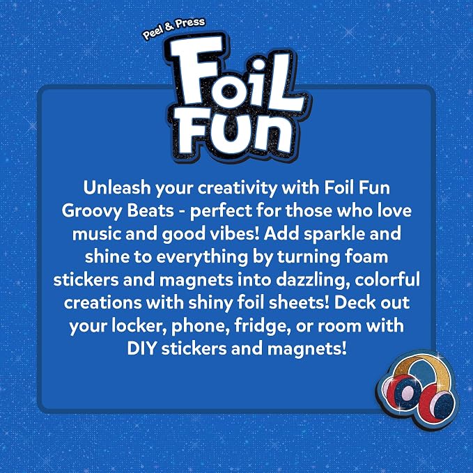 Skillmatics Foil Fun Good Vibes, Foil Art & Craft Activity, Gift for Tweens | 20+ DIY Foil Art Magnets, 60+ Foam Stickers, Party Favor & Activity for Kids, Teens, Adults, Gift for Ages 7–13, Travel Toy