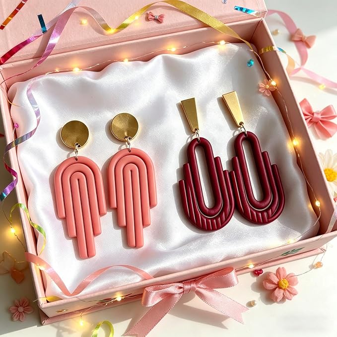 11 Pcs Modern Geometric Polymer Clay Cutters Set - Arch, Fan & Abstract Shape Clay Cutters for Polymer Clay Jewelry Making, Fit Valentine's Day Gift，Gifts for Wife, Friends & Sisters