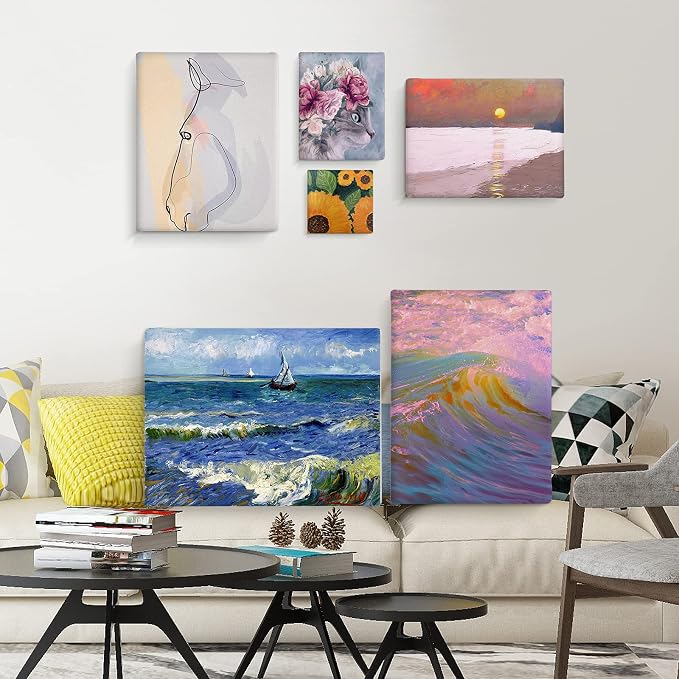 30 Pack Canvases for Painting with 4x4“, 5x7”, 8x10“, 9x12”, 11x14“, 12x16”, Painting Canvas for Oil & Acrylic Paint