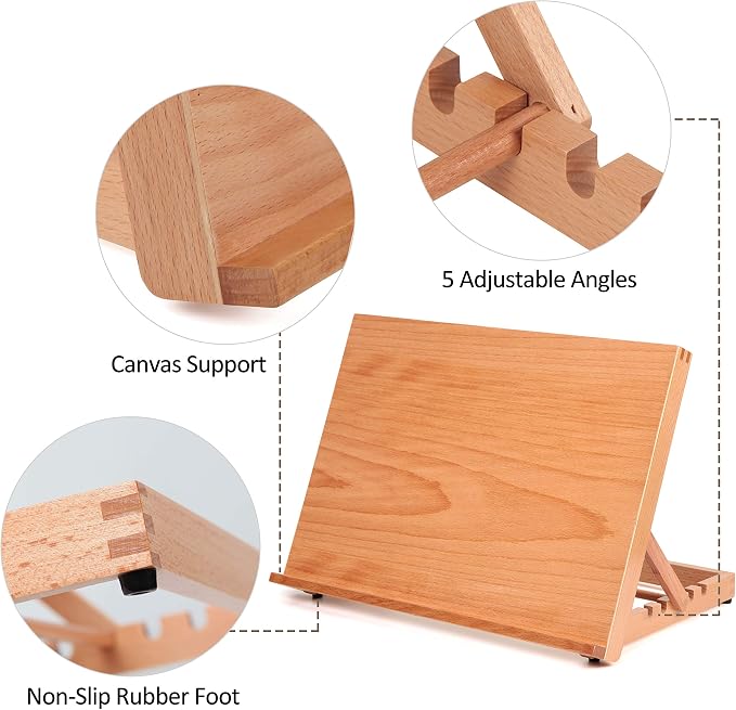 Falling in Art 5 Position Wood Drafting Table Easel Drawing&Sketching Board | 16 1/2 Inches by 12 1/8 Inches