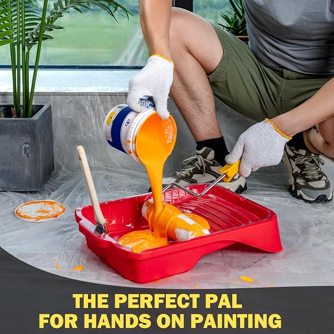 Mister Rui 17 Pieces Paint Roller Kit with 9 Inch Magnetic Tray and Liners