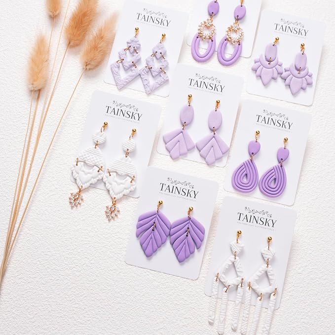 TAINSKY Polymer Clay Cutters, Set of 19 Shapes Boho Clay Cutters for Polymer Clay Jewelry, Organic Clay Earrings Cutters, Polymer Clay Cutters for Polymer Clay Jewelry Making