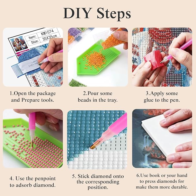 CHWGLFGG 5D Woman Diamond Art Kits for Adults Beginners 13.8x13.8 Inch | Traditional Flower Garland Diamond Painting Kit, DIY Full Round Drill Paint by Diamonds Dot Gem Art for Adult Home Wall Decor