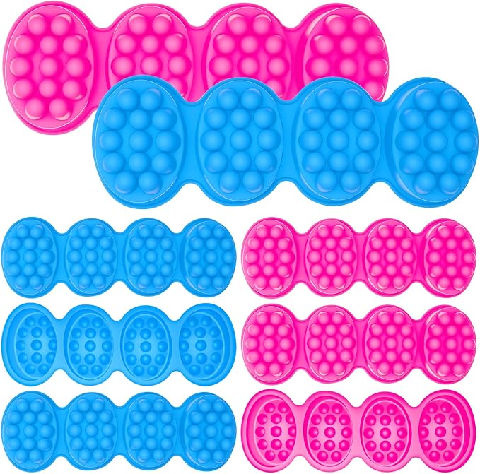 6 Pack Silicone Massage Bar Soap Molds, Oval Massage Soap Mould Cookie Chocolate Cake Mold Tray, Food Grade BPA Free, Handmade Soap Molds for Soaps Making for DIY Homemade Crafts