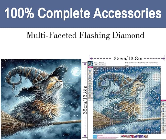 ijbnhd Halloween Diamond Art Kits for Adults 14x14in