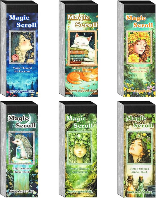 Aromoty Slim 6 Set 300Pcs Magic Washi Stickers Book Junk Journal Supplies