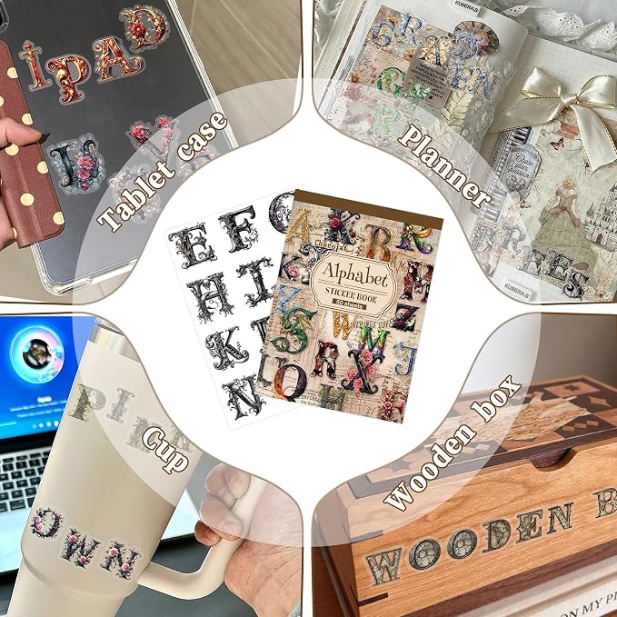 Alphabet & Number Stickers, 50 Sheets Vinyl Letters for DIY Crafts | Perfect for decorating journals, planners, scrapbooks, greeting cards, gifts, and creative DIY projects.