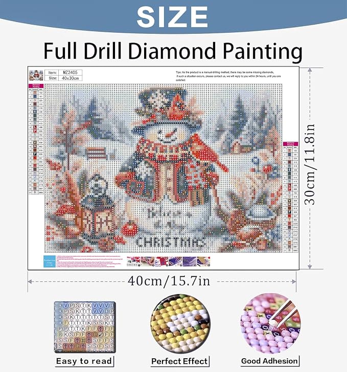 Benjenes Christmas Sonwman Diamond Art Kits for Adults
