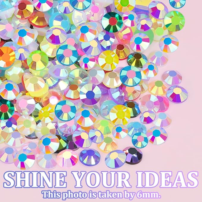 2 Boxes Jelly Rhinestones for Bedazzling, 24500Pcs 4mm&5mm Multicolor Flatback Resin Gems for Crafting, Bedazzler Kit with 3Pcs 10ml B7000 Jewelry Glue for DIY Crafts Tumblers Fabric Decor Nail Art