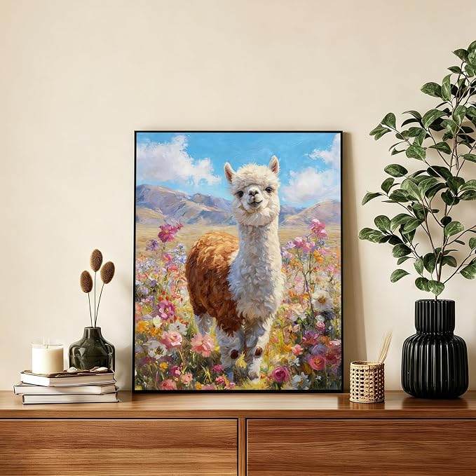 AUKELHJ Paint by Numbers Kit for Adults Beginner, Alpaca, 16X20 Inch | Paint by Number for Adults, Beginner Friendly, High-Definition Color Canvas, Stress Relief, Home Decor, Gifts, Unframed