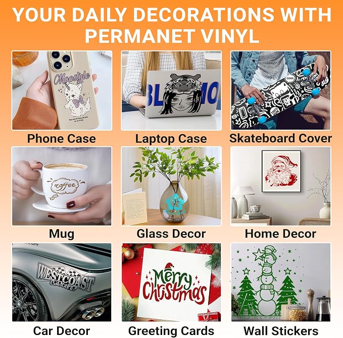 Prime Vinyl Permanent Vinyl - 67 Pack 12" x 12"- Assorted Colors Self Adhesive Vinyl Compatible with All Cutting Machines, Home Decor, Window, Mug, Party Decal