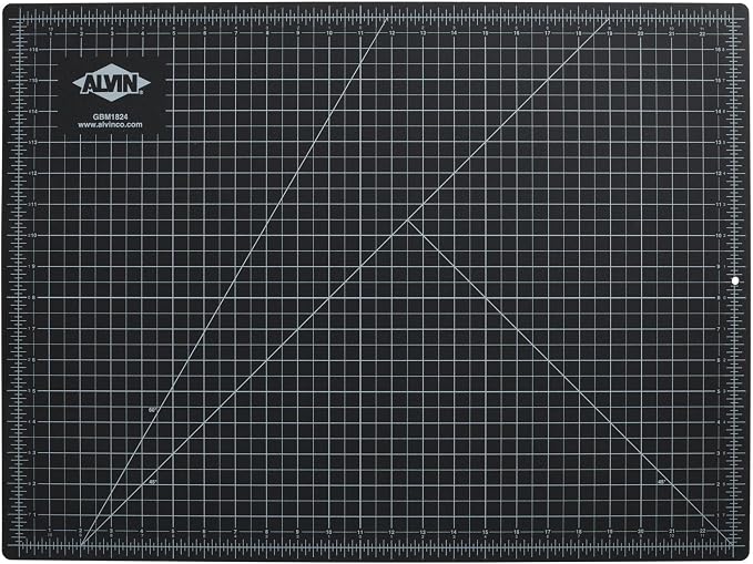 ALVIN GBM Self-Healing Cutting Mat 18 x 24 inch | Double-Sided Green/Black | 5-Layer Gridded Surface for Arts, Crafts and Sewing - Model GBM1824
