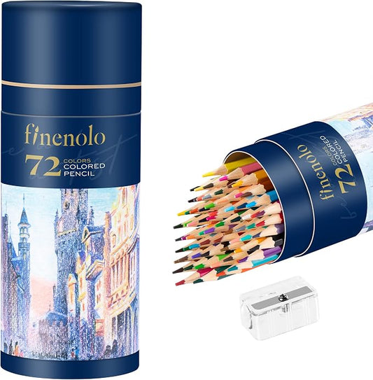 finenolo 72 Colored Pencils for Adult Coloring Books | Soft Core, Art Drawing Pencils for Artists Beginners, Coloring Pencils Set with Sharpener for Coloring, Sketching, Painting