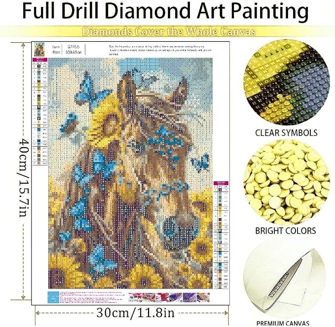 askkqtx Horse Diamond Art Kits for Adults Beginnners 12X16 Inch