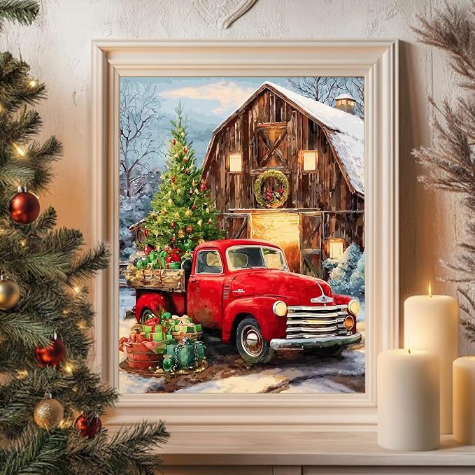 Reivworl Christmas Paint by Numbers Kit for Adults Beginner 16×20 inch