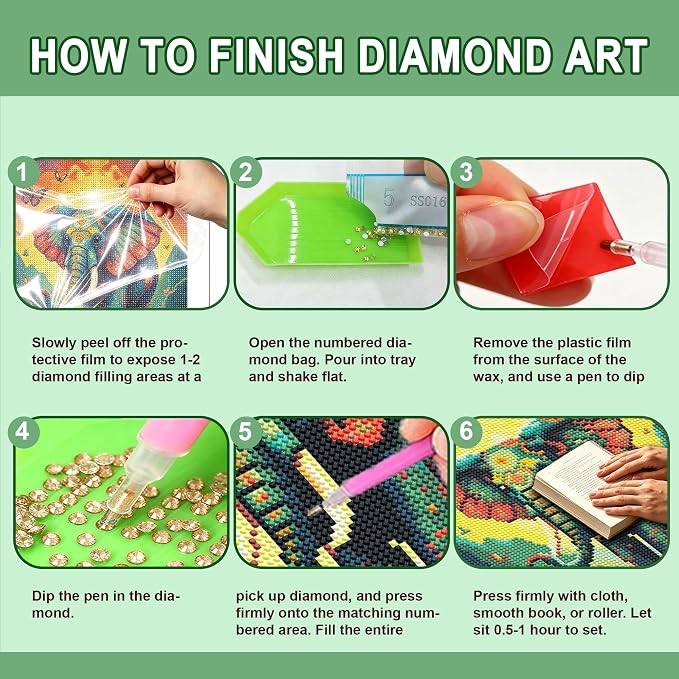 Leatrice 5D Elephant Diamond Painting Kits for Adults 11.8x15.7 Inches
