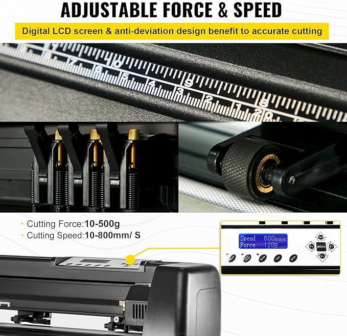 VEVOR Vinyl Cutter Plotter Machine, 53" Signmaster Software Sign Making Machine, 1350mm Paper Feed Vinyl Cutter Plotter with Stand (53" 1350mm)