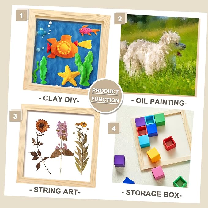 Kathfly 12 Pcs 8 x 8 Inch Wood Panels for Painting,Unfinished Boards