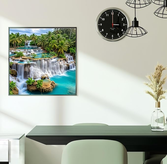 Diamond Art Kits for Adults,Waterfall SceneryDiamond Painting13.8X13.8inch | 5D DIY Full Drill Paint by Diamonds Dot Gem Art Painting Kit,for Home Wall Decor Beginners
