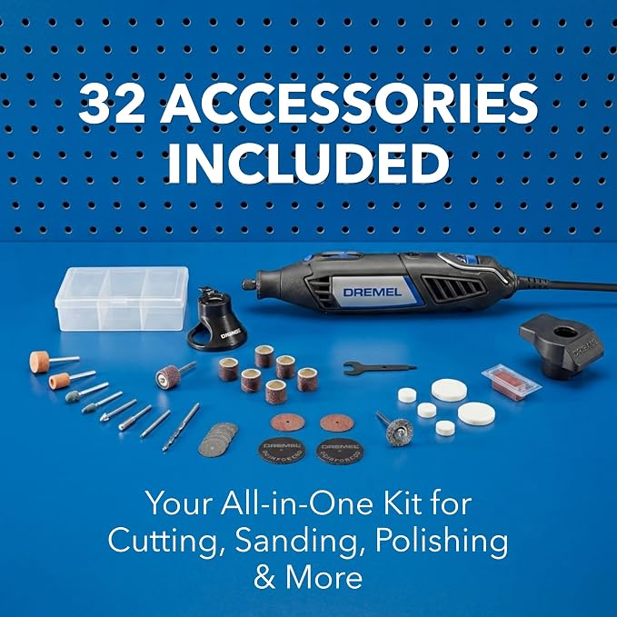 Dremel 4000-2/32 Rotary Tool Kit - Engraver, Polisher, and Sander - Ideal for Cutting, Detail Sanding, Engraving, Wood Carving, and Polishing - 2 Attachments & 32 Accessories