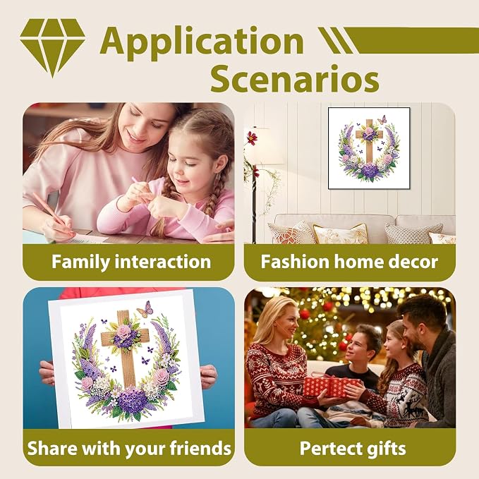 Flowers Diamond Art Kits for Adults Special Shape Diamond Painting