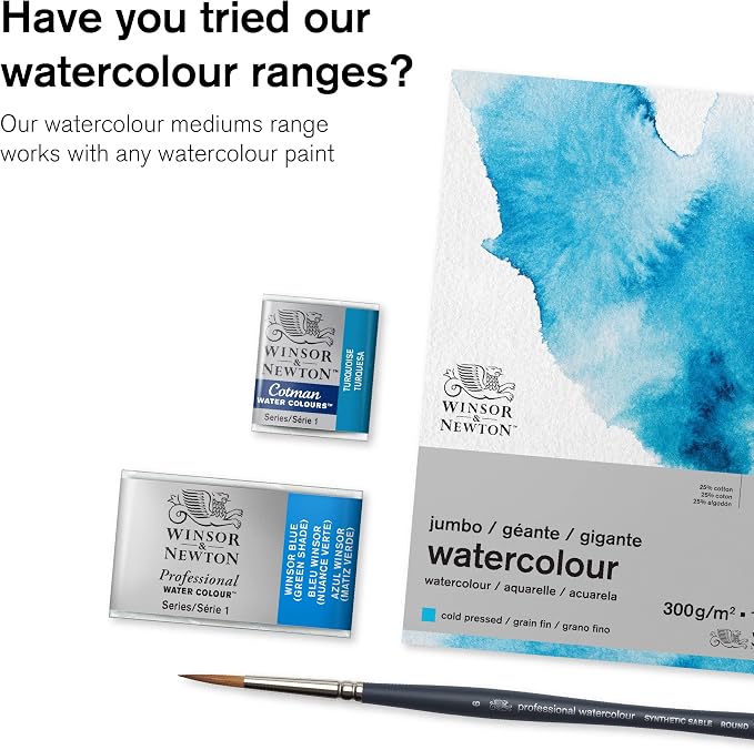 Winsor & Newton Watercolor Medium, Granulation Medium, 75ml Bottle | Low-Viscosity Formula, Increases Granulation of Color, Natural Mottled Appearance, Dilute Generously for Maximum Effect