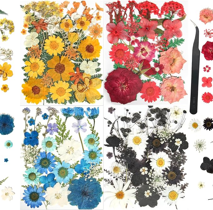 110+PCS Pressed Flowers for Resin, Colorful-B | Real Dried Flower Leaves, For Resin Jewelry Making, For Scrapbooking Crafts, For DIY Soap Candles, For Nails Décor