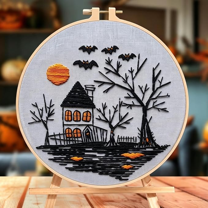 Halloween Embroidery Kits for Beginners, DIY Embroidery Kits for Adults