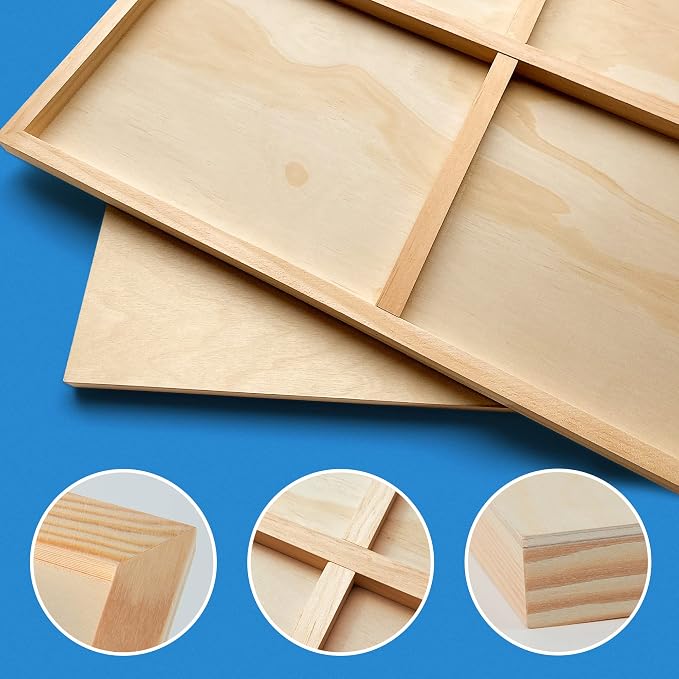 Falling in Art 2 Pack 20x24 Unfinished Birch Wood Panels Kit for Painting | Studio 3/4’’ Deep Wood Canvas, Cradle Boards for Acrylic Pouring, Art, Crafts, Epoxy Resin, Laser Engraving Cutting