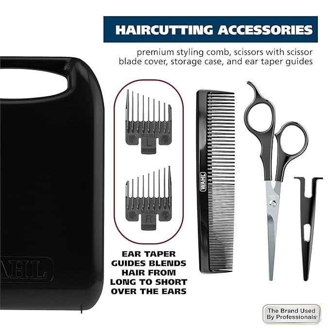 Wahl Home Haircutting Corded Clipper Kit with Adjustable Taper Lever,and 10 Color Coded Guards for Easy Clipping & Trimming - Model 79722,(Pack of 6)