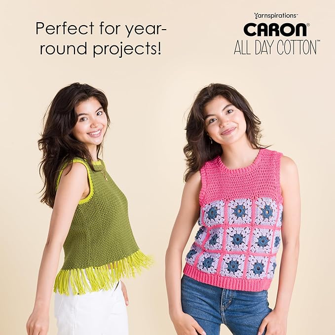 Caron All Day Cotton Yarn for Crocheting, Slate, 3-Pack | #4 Worsted Yarn, 100% Mercerized Cotton, Soft Crochet Yarn for Knitting, Amigurumi & Crafts, 173yds, 100g/3.5oz per skein