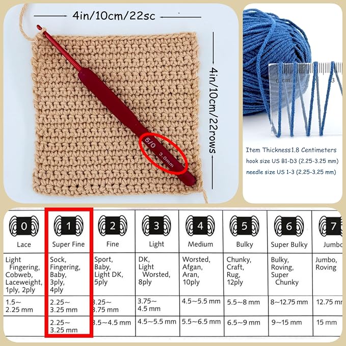 Yarn for Crocheting and Knitting 12 * 1.76 Oz (50G) /195yd, Fine/Fingering Weight (1), 60% Cotton 40% Acrylic Soft Yarn kit for Making Granny Squares and amigurumi (Spring)