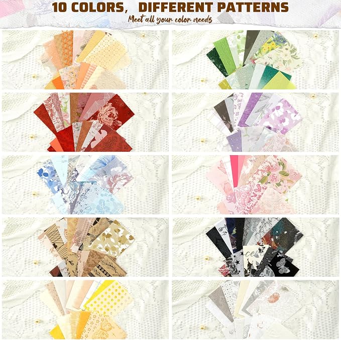 Floral Scrapbook Paper Set, 160 Sheets, 10 Color Themes Scrapbook Supplies