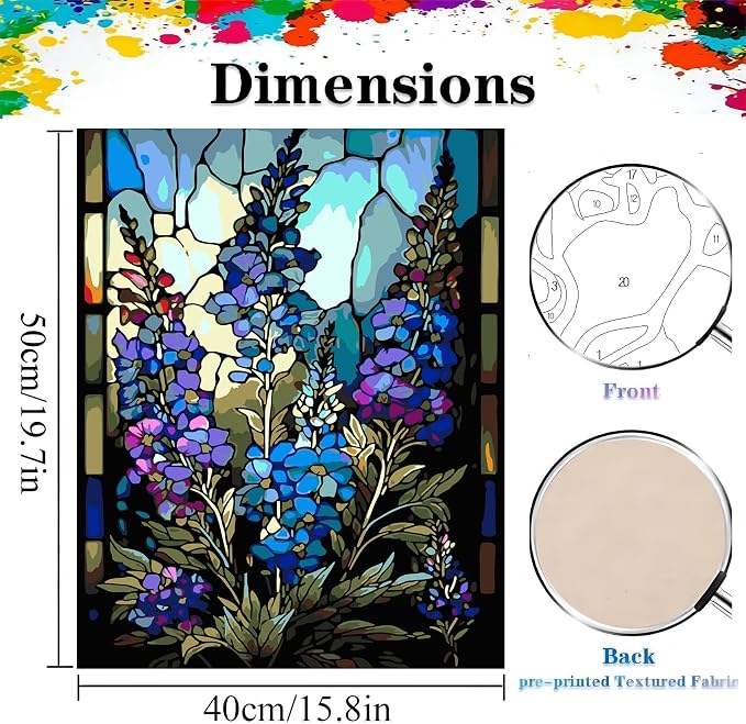Flower Paint by Number for Adults, Paint by Numbers for Adults Beginner | Florals Paint by Numbers, DIY Acrylic Oil Easy Painting by Numbers for Gift Home Wall Decor (Flowers, 16x20 inch) Frameless